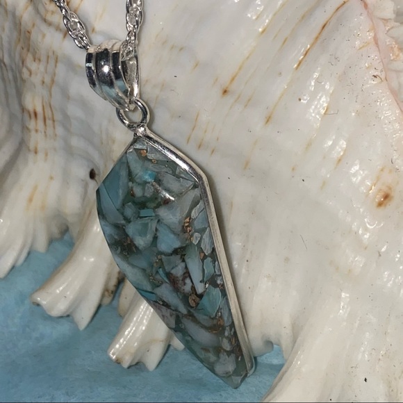 Copper Larimar natural gemstone pendant - Picture 2 of 5